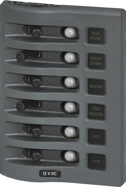 Blue Sea Weather Deck Panel 12v 6 Circuit Breaker Panel