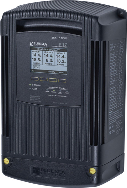 Blue Sea P12 Battery Charger 12v Output 120/230v Input 25amp 3 Bank