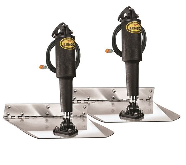 Lenco 12inx12in Standard Mount Trim Tab Kit 12v Electro Polished