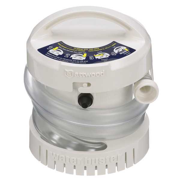 Attwood Waterbuster Portable Pump 200 Gph, 125gph At 2ft Head, Max Head 4ft