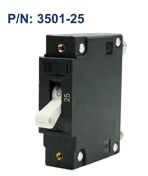 Egis C Series White Toggle Panel Mount Circuit Breaker Single Pole  Ac/dc 25 Amp Retail Pack