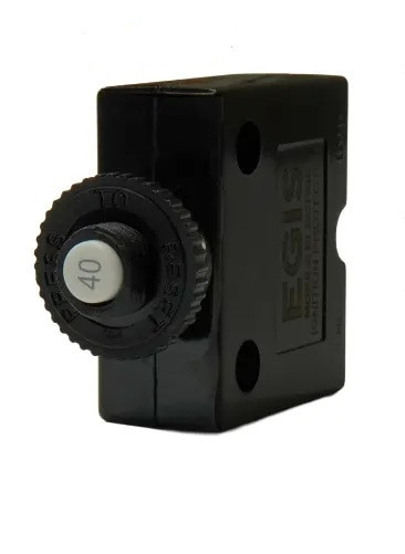 Egis Push Button Panel Mount Circuit Breaker Spade Terminals 40 Amp Retail Pack