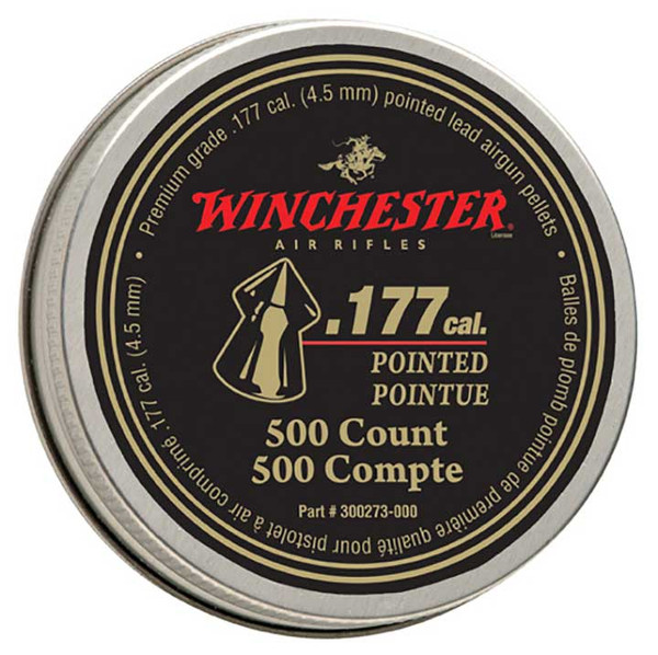 Winchester (987416-406) .177cal Pointed Lead Pellets (500 Count)