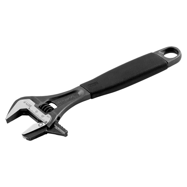 Bahco 12" Ergo Rubber Handle Central Nut Adjustable Wrench With Reversible Jaw