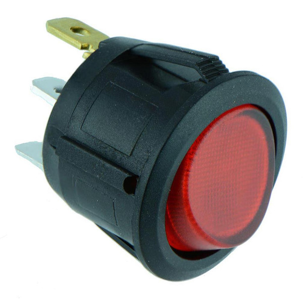 Nippon Round Rocker Switch With Red Led Illumination (10 Pack)