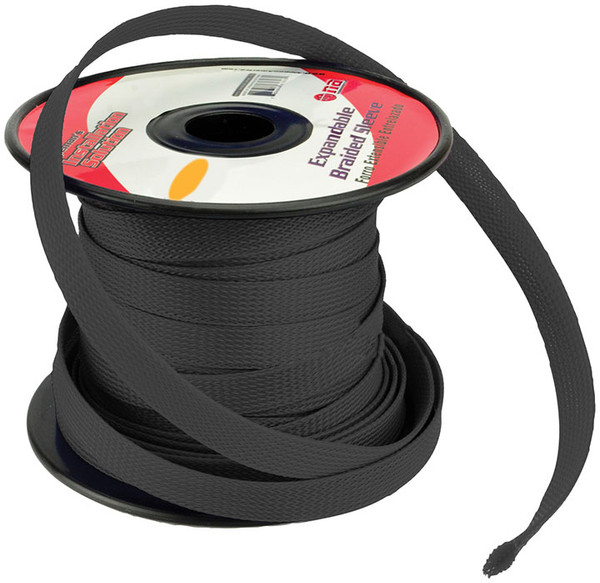 Installation Solution Expandable Braided Sleeve - Black (3/4" X 100 Feet)