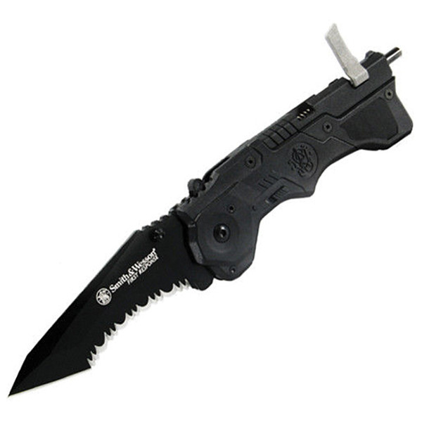 Smith & Wesson 3.5" Spring Assisted Folding Pocket Knife & Rescue Tool