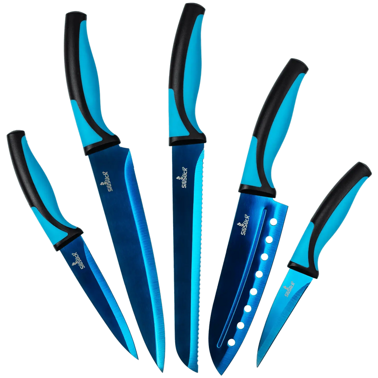 Kitchen Knife Set - Titanium Coated Blades DC-SiliSlick®