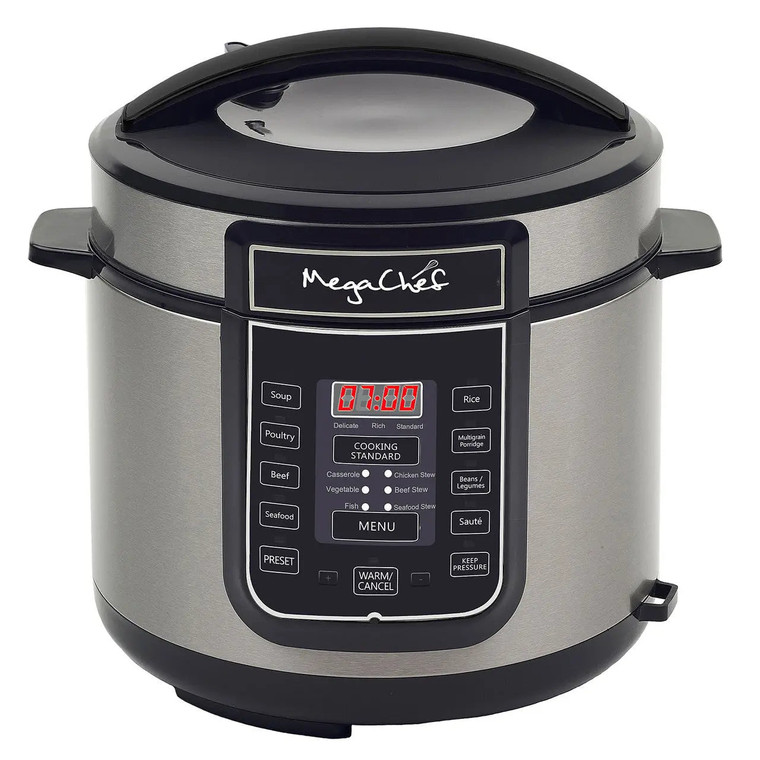Megachef 6 Quart Digital Pressure Cooker with 14 Pre - set Multi Function Features - Cool Brand Designs