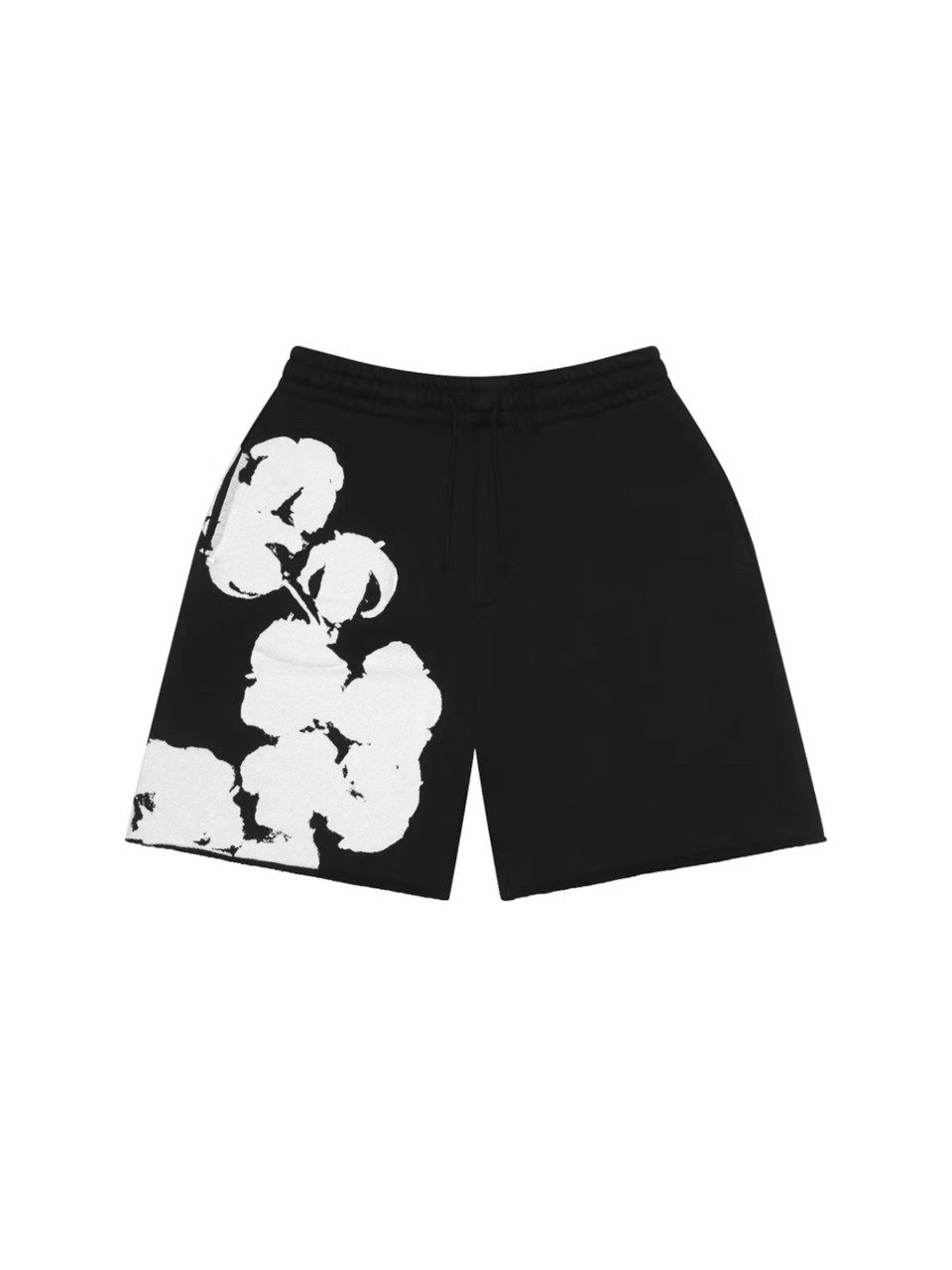 Denim Tears Big Cotton Wreath Sweat Shorts Black