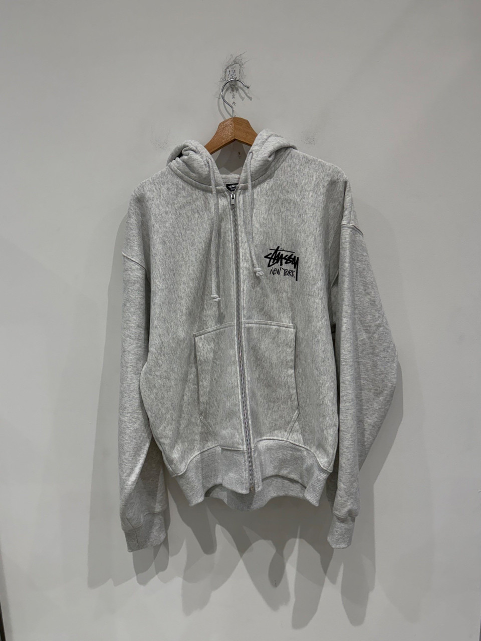 Stussy New York Zip Up Hoodie Grey - Pure 10