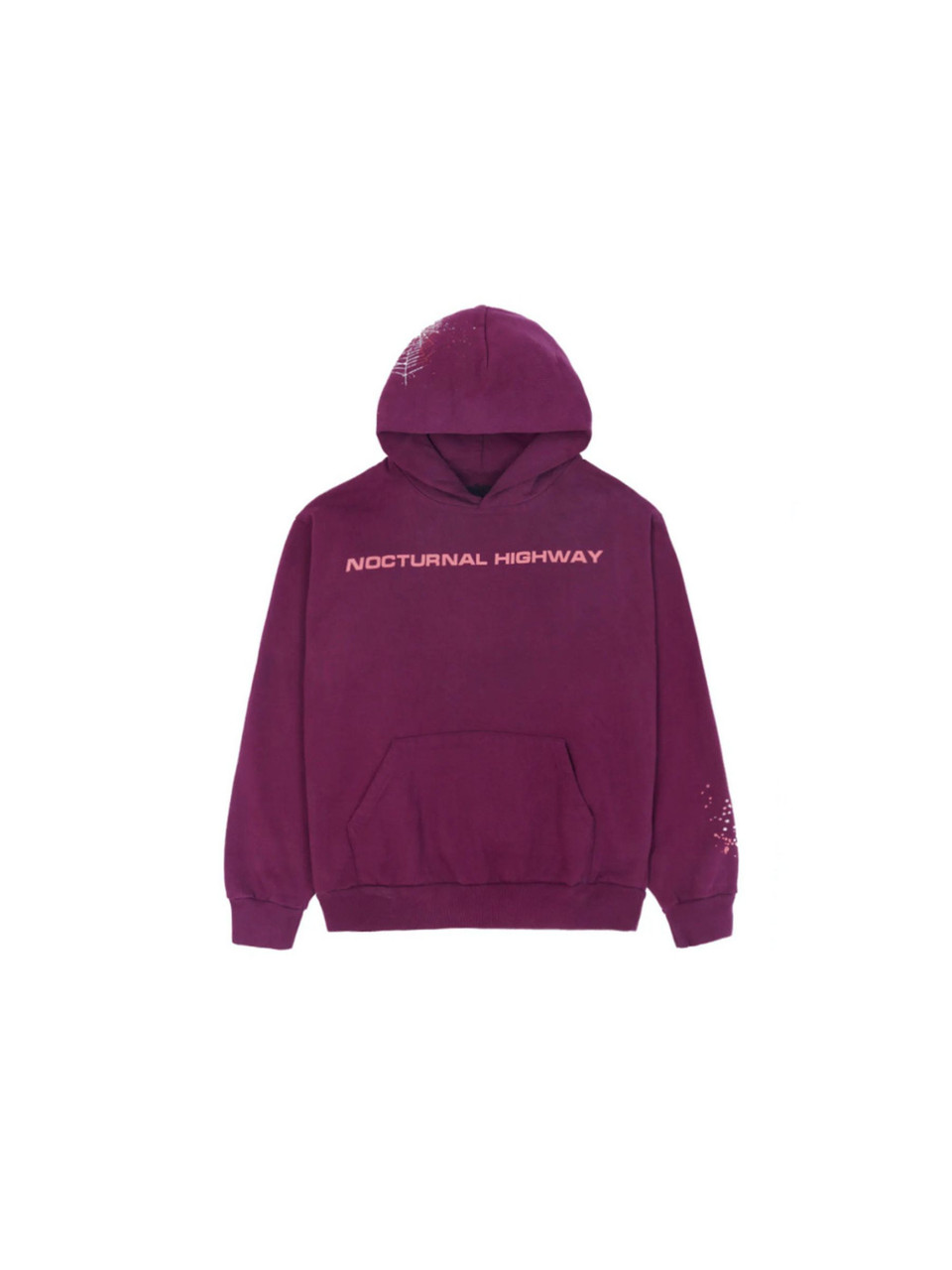 HLTLoungeDrawstringHoodie♡ Sp5der Nocturnal Highway Hoodie Dark Purple
