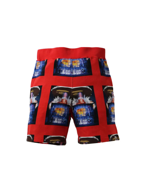 BAPE Invasion Sweat Shorts Red