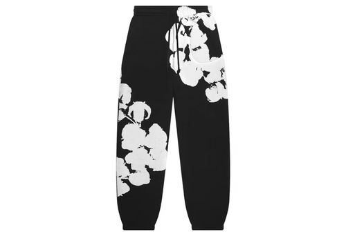 Denim Tears Big Cotton Wreath Sweatpants Black