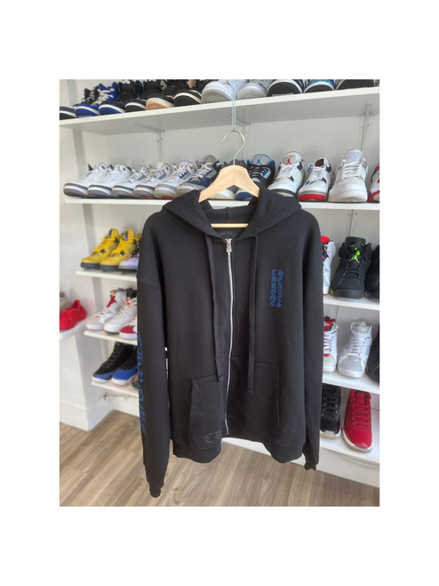 Chrome Hearts Zip Up Thermal Hoodie Blue/Black