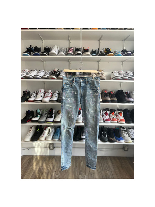 Purple Brand Repaired Paint Splatter Jeans Blue (Pre-Owned)