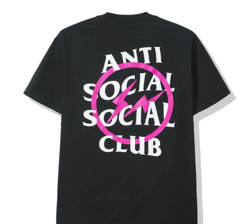 Anti Social Social Club X Fragment Pink Bolt Tee (FW19) Black