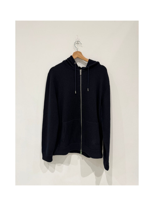 Dior CD Icon Hooded Sweatshirt with Zip Black Cashmere