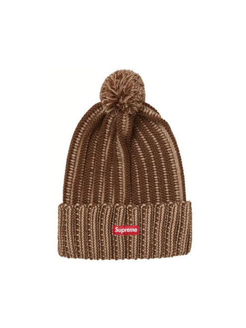 Supreme Contrast Stripe Beanie Brown