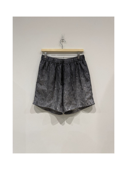 Amiri Printed Gradient Silk Shorts Black / Grey