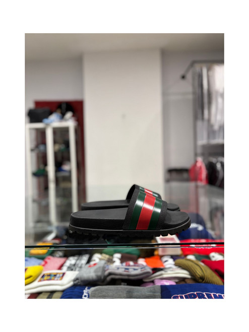 Gucci Mens Slide Sandal With Web (Pre-Owned)
