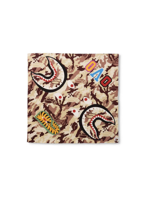 BAPE x OVO Woodland Camo Shark Bandana Beige