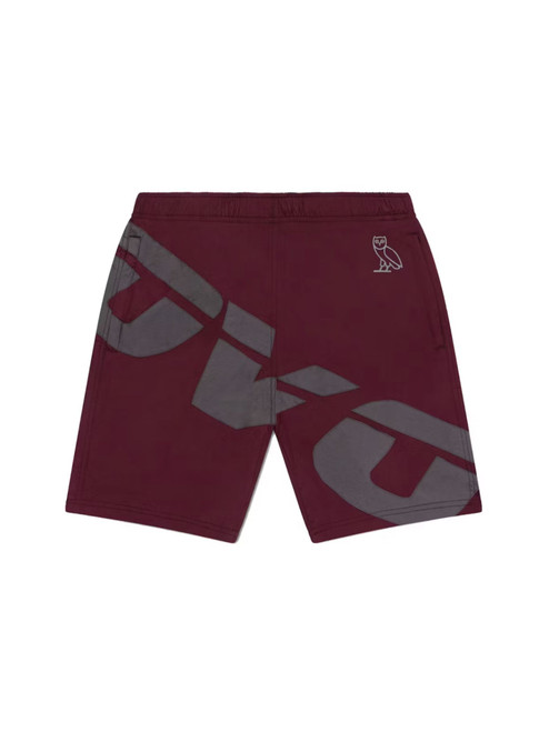 OVO Runner Nylon Shorts Burgundy