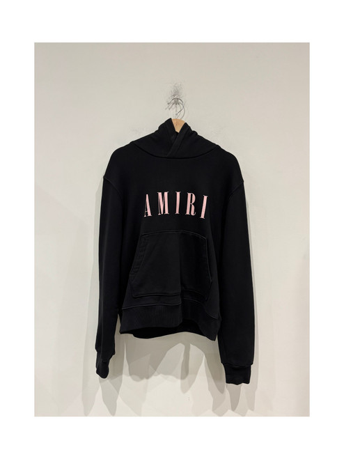 Amiri Black Pink Logo Core Hoodie (Pre-Owned)