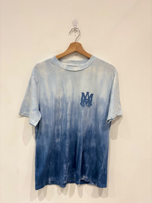 Amiri MA Logo Dip Dyed Logo Shirt Blue