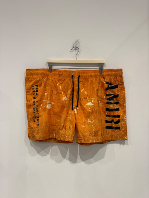AMIRI Stencil Military Swim Shorts Orange