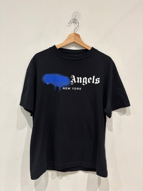 Palm Angels New York Sprayed Logo Shirt Black (Pre-Owned)