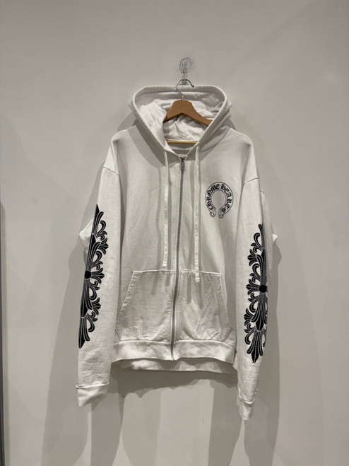 Chrome Hearts Floral Zip Hoodie White (Pre-Owned)