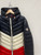 Moncler Palliser Colour Block Quilted Shell Hooded Down Jacket Navy (Pre-Owned)