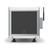 Front view of the AprilAire E050W Wi-Fi dehumidifier showing front air intake grille and compact cabinet design