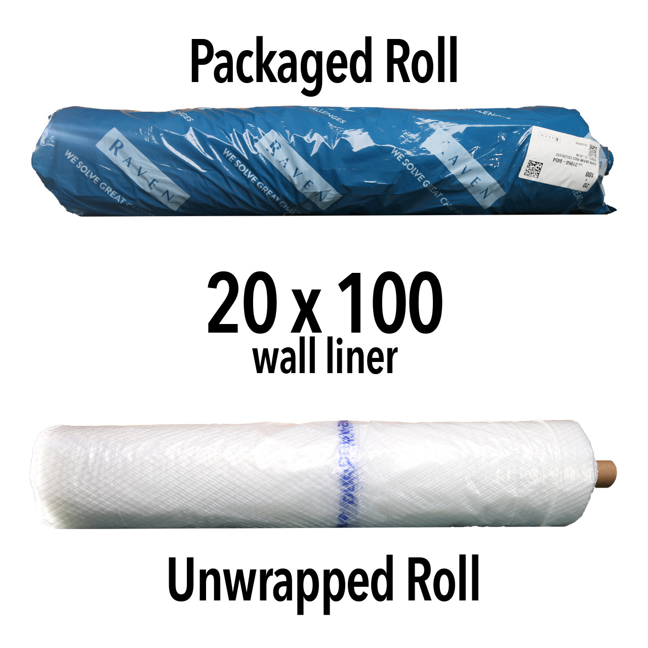 Packaging pictures for the wall vapor barrier, 20 foot by 100 foot