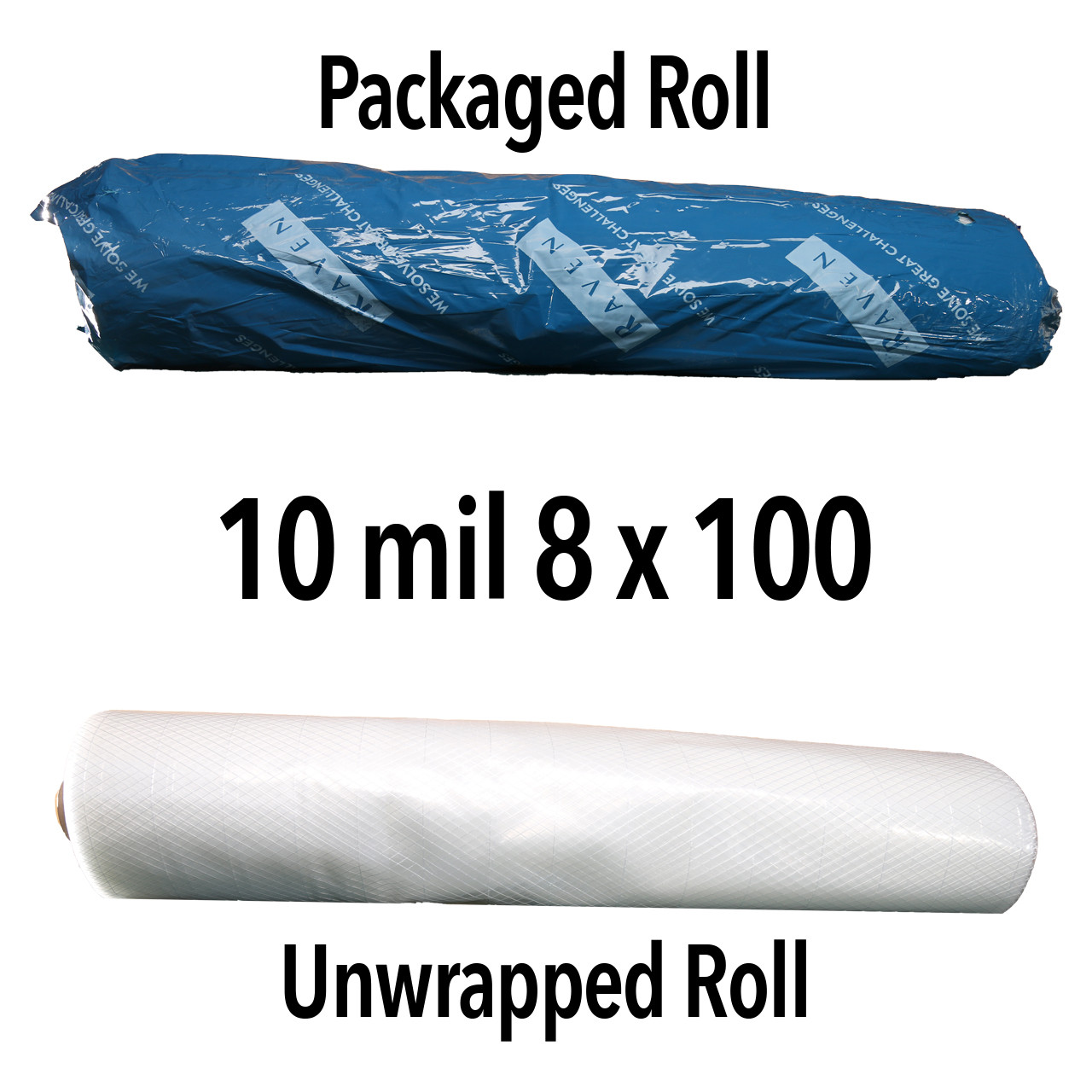 Wrapped roll picture of 10 mil 8 foot by 100 foot