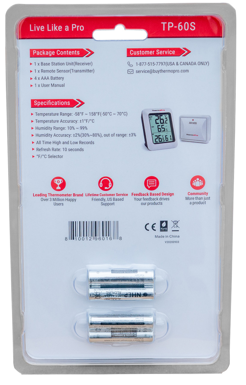 ThermoPro TP-60S Thermo-Hygrometer - Thumbnail 4