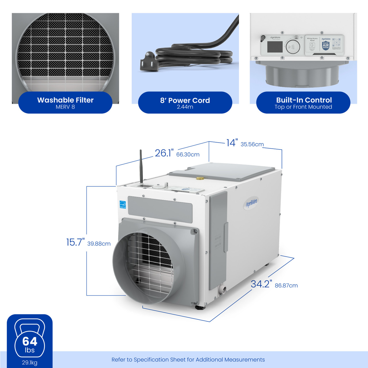 AprilAire E100DW Wi-Fi Dehumidifier