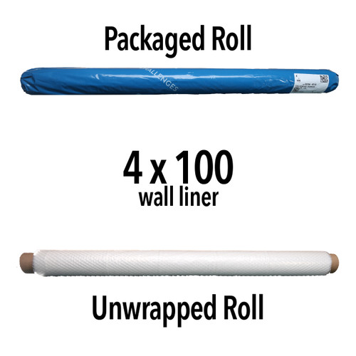 Packaging pictures for the wall vapor barrier, 4 foot by 100 foot