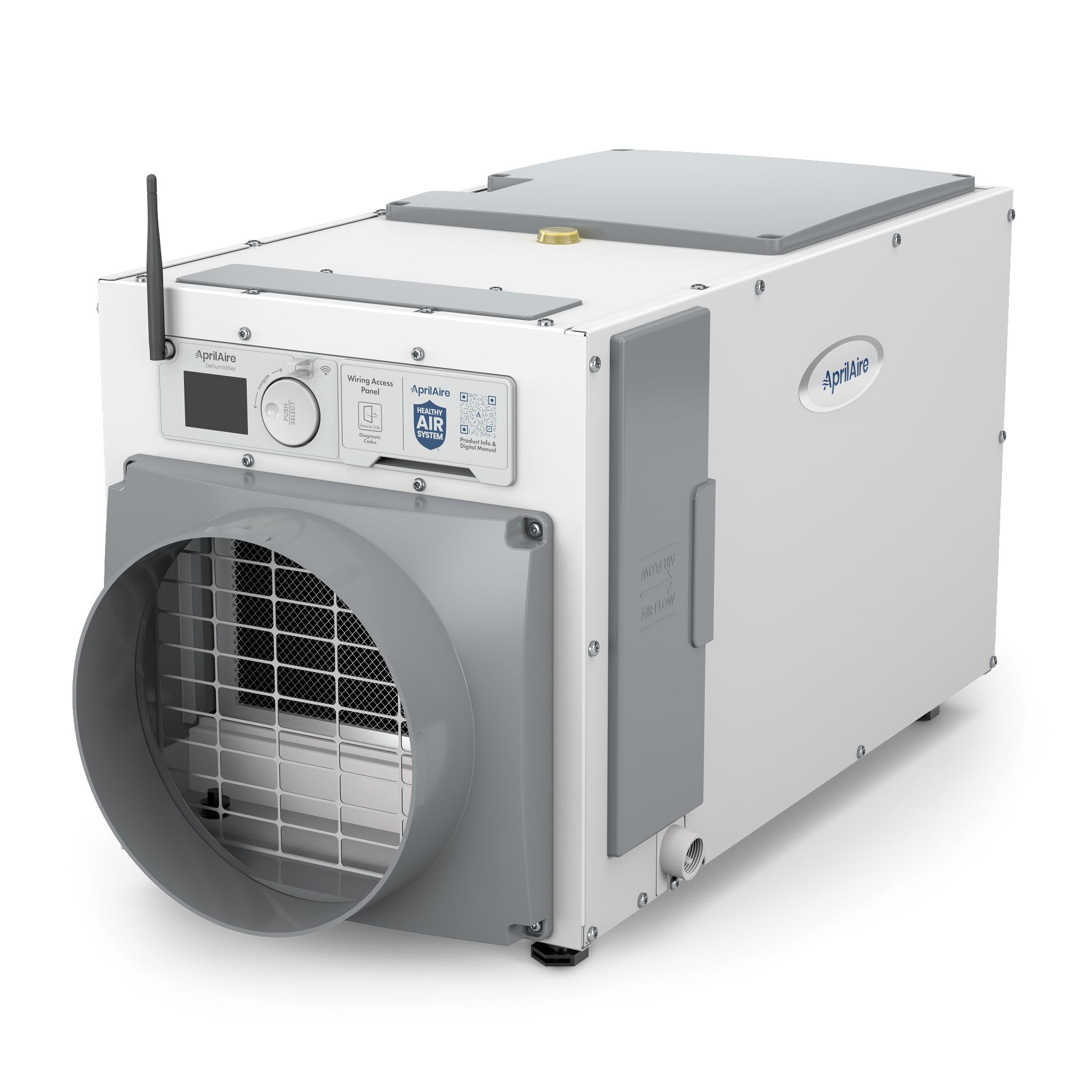 Front view of Wi-Fi Aprilaire Dehumidifier