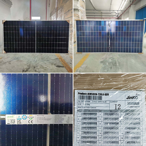 Jinko High Efficiency 580W–590W N-Type TOPCon Bifacial Double Glass Solar Panels – PV Modules 560W–600W