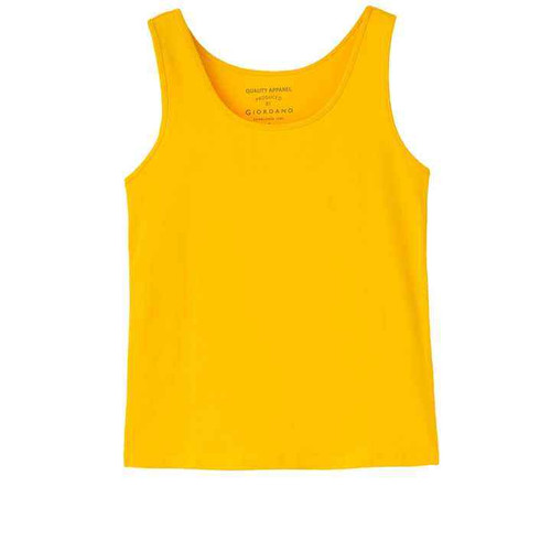 Women Stretch Cotton Tank Top Slim Fit Scoop Neck Nude Seamless Look Under Jackets