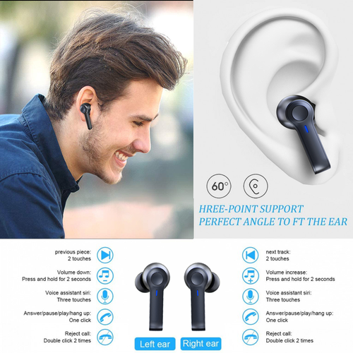 Premium LED Display Wireless TWS Bluetooth 5.0 Earbuds with HD Sound, Noise Cancellation & Touch Control for All Devices