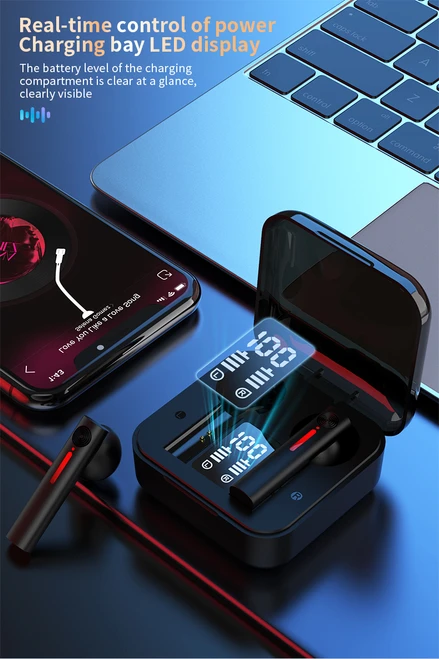Portable Bluetooth TWS LED Earbuds – Wireless Headphones for Music, Calls & Workouts