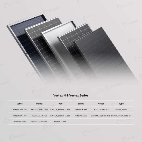 Trina Vertex N-Type Bifacial Solar Panel 650W – High Efficiency Dual-Glass PV Module