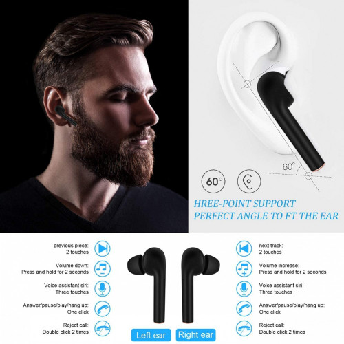 TWS Bluetooth 5.0 Wireless Earbuds – LED Display, HiFi Stereo Sound, Touch Control & Waterproof Sports Earphones with Mic