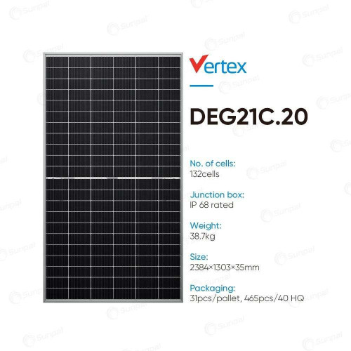 Vertex Series Trina Bifacial Solar Panel 535W 540W 545W N-Type Mono Panel with White Backsheet Black Solar Panel Available USA