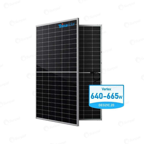 High Efficiency Trina 645W–660W N-Type Bifacial PERC HJT Solar Panel for Residential & Commercial Use