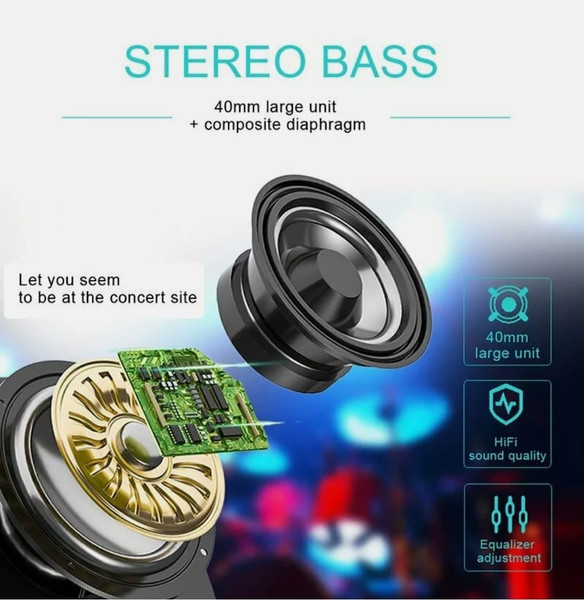 Color Changing Ninja Dragon Z10 Bluetooth 5.3 Headphones RGB LED Deep Bass Noise Cancelling Long Playtime