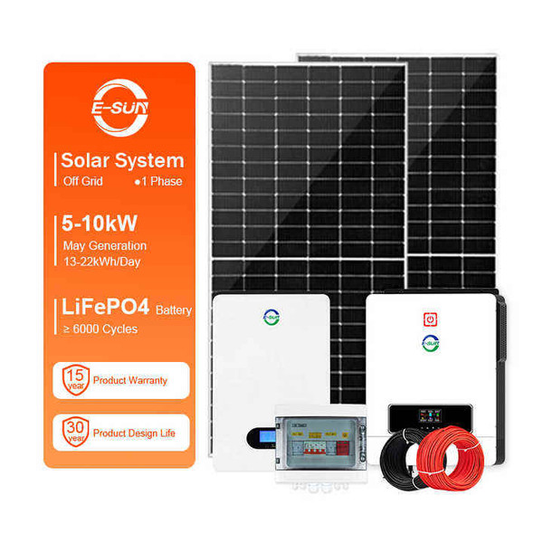Reliable 5kW–10kW Home Energy Storage System with Solar Panels, Battery, and Solarer Inverter Complete Kit